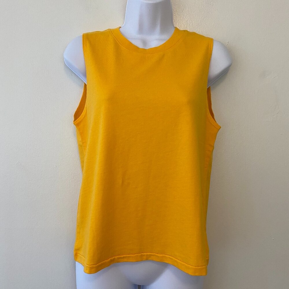 Monrow Yellow Boyfriend Muscle Tank Womens Small Cotton